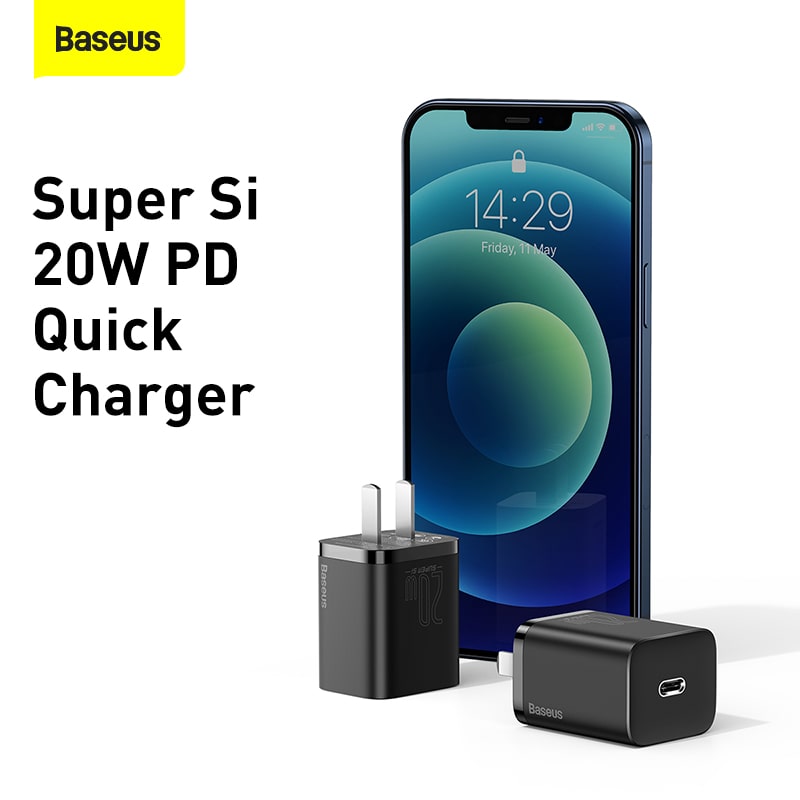 Bộ Sạc Nhanh Baseus Super Si Quick Charger 1C 20W (Chân cắm dẹp CN) (Hàng chính hãng)