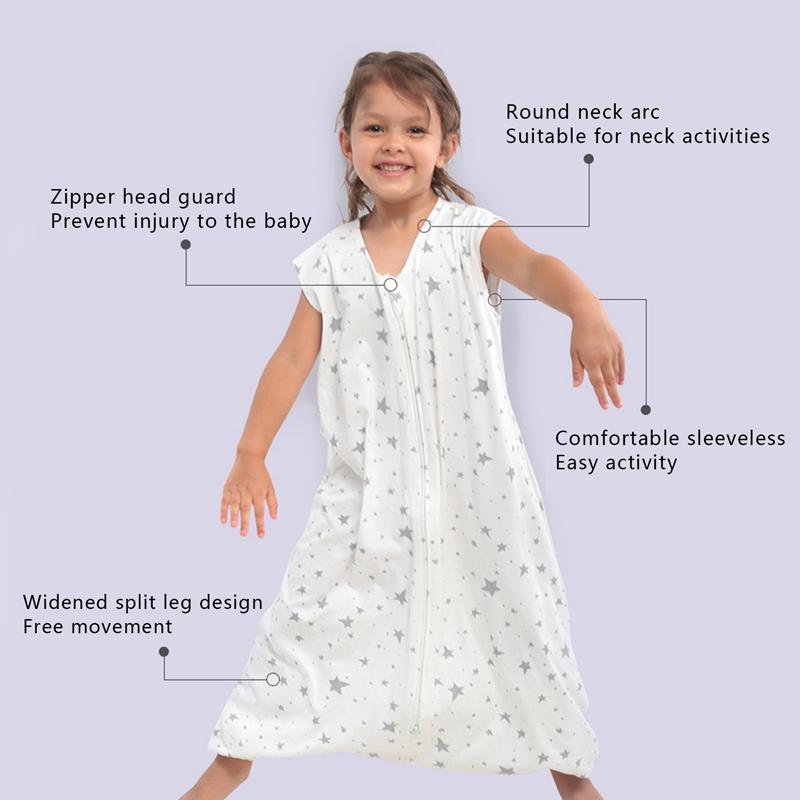 Trẻ Em Túi Ngủ Trẻ Em Pyjama Mặc Được Chăn Mùa Hè Túi Ngủ Cho Bé Sơ Sinh Khóa Kéo Sleepsack Tay Ngủ Bao