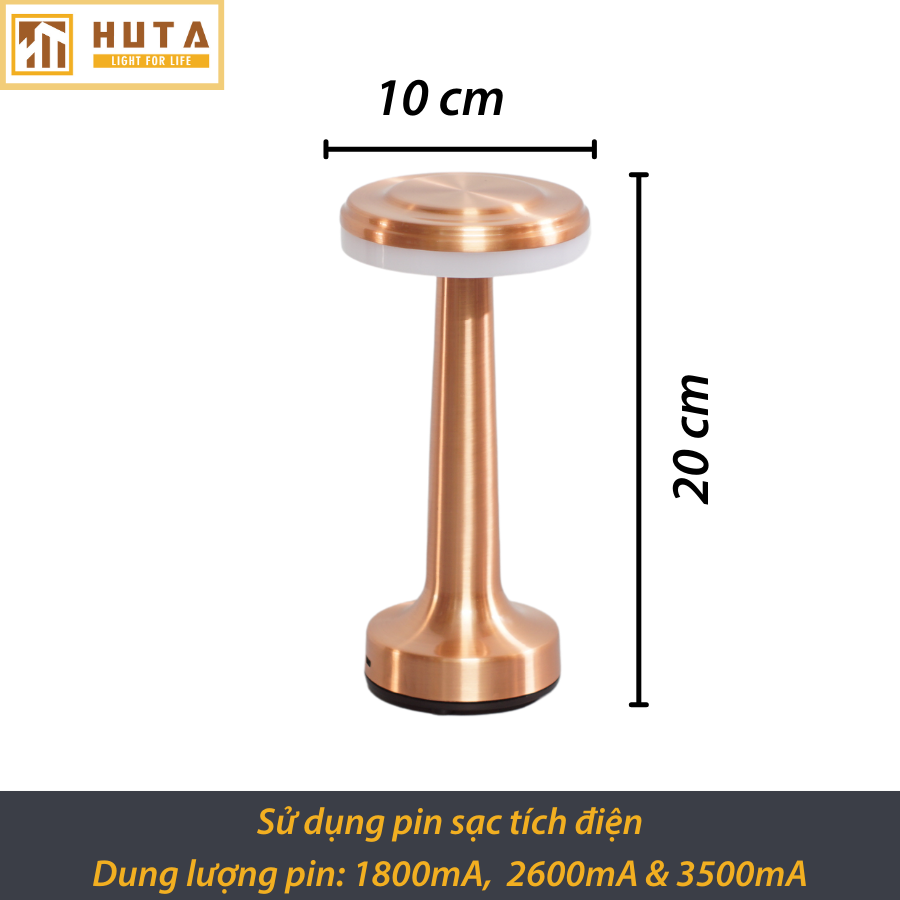Đèn Led Để Bàn Quầy Bar Nhà Hàng HUTA RESDIA1 Cảm Ứng Tích Điện, Điều Chỉnh Ánh Sáng Vàng, Trang Trí Quán Bar, Nhà Hàng, Quán Cà Phê
