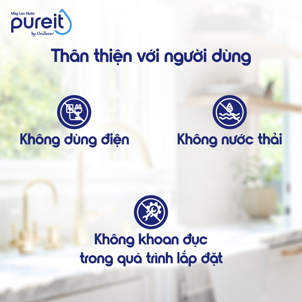 Lọc Thô Trong Suốt Âm Tủ Bếp Pureit, Hàng chính hãng
