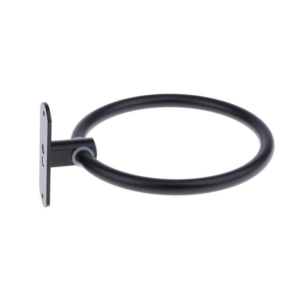 Black Wall Mount Towel   Holder Hanger Bathroom Organizer