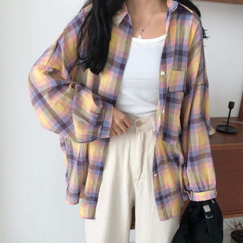 Áo khoác sơ mi kẻ sọc ca rô có túi