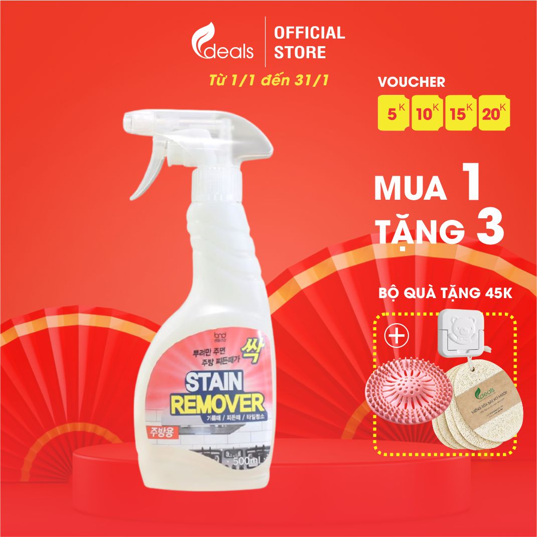 Nước Lau Bếp Hữu Cơ Tẩy Dầu Mỡ và Vết Ố Đa Năng Detergent Revolution STAIN REMOVER - Chai 500ml