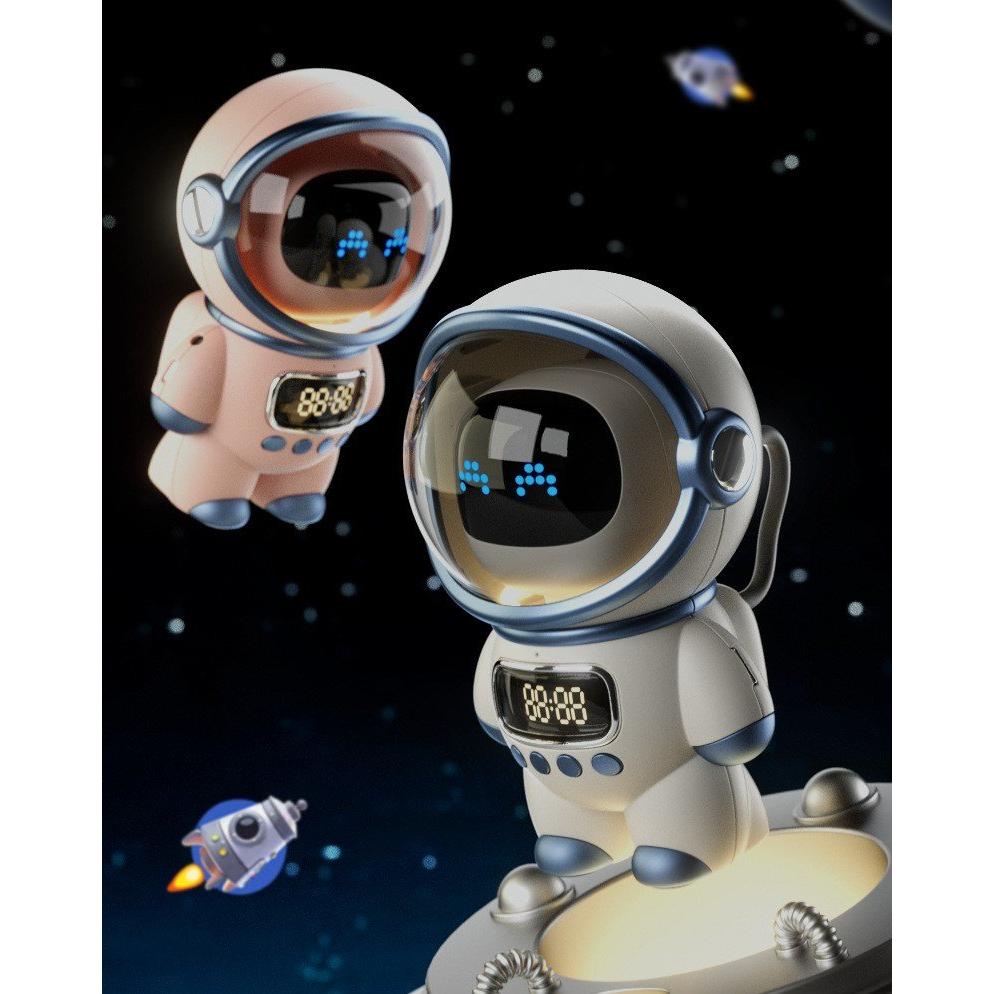 Loa Bluetooth Phi Hành Gia Đẹp mắt có đồng hồ báo thức tích hợp Astronaut AI Clock Speaker - âm thanh sống động