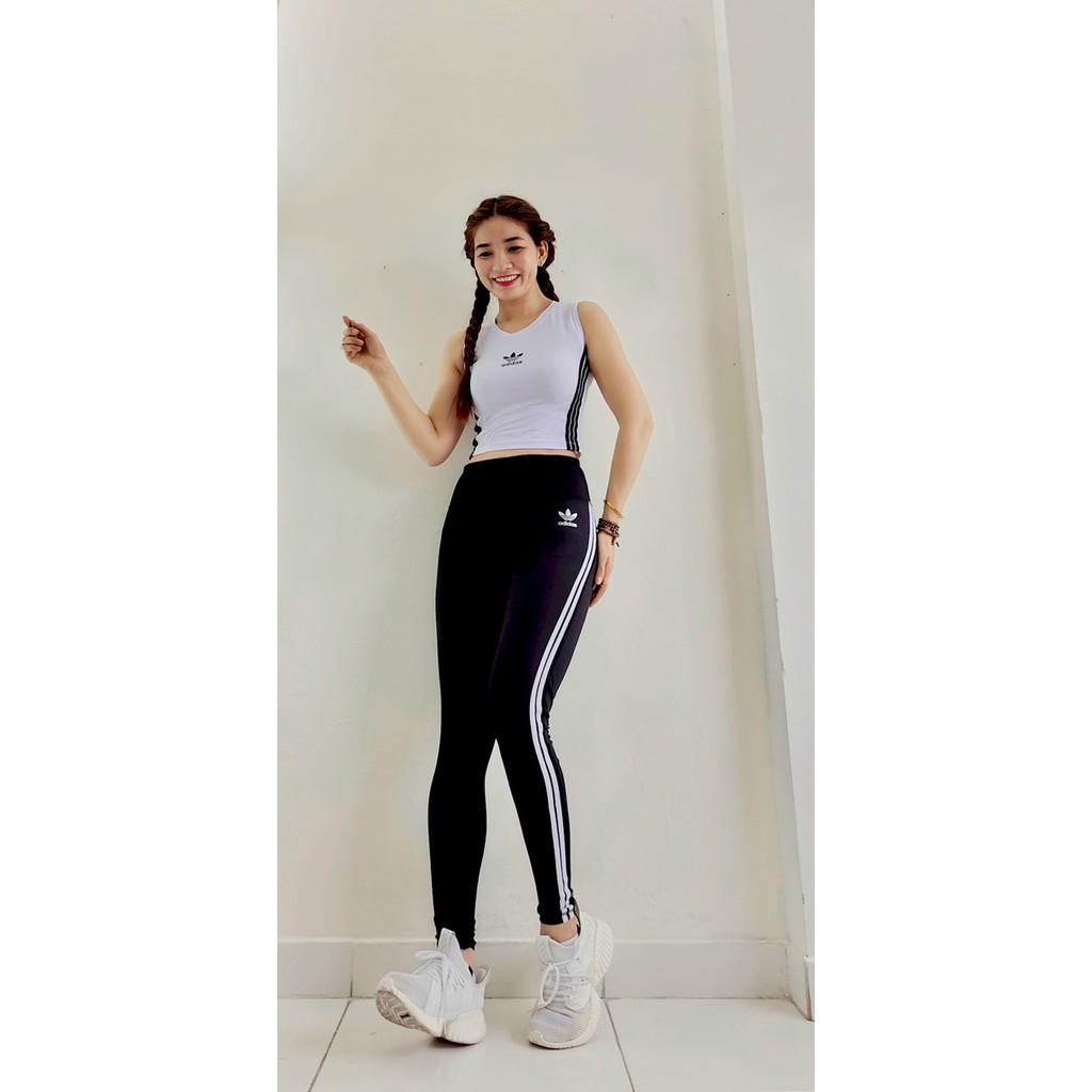 Bộ đồ tập thể thao nữ áo Croptop quần Dài Cao Cấp Tập Gym Yoga Aerobic