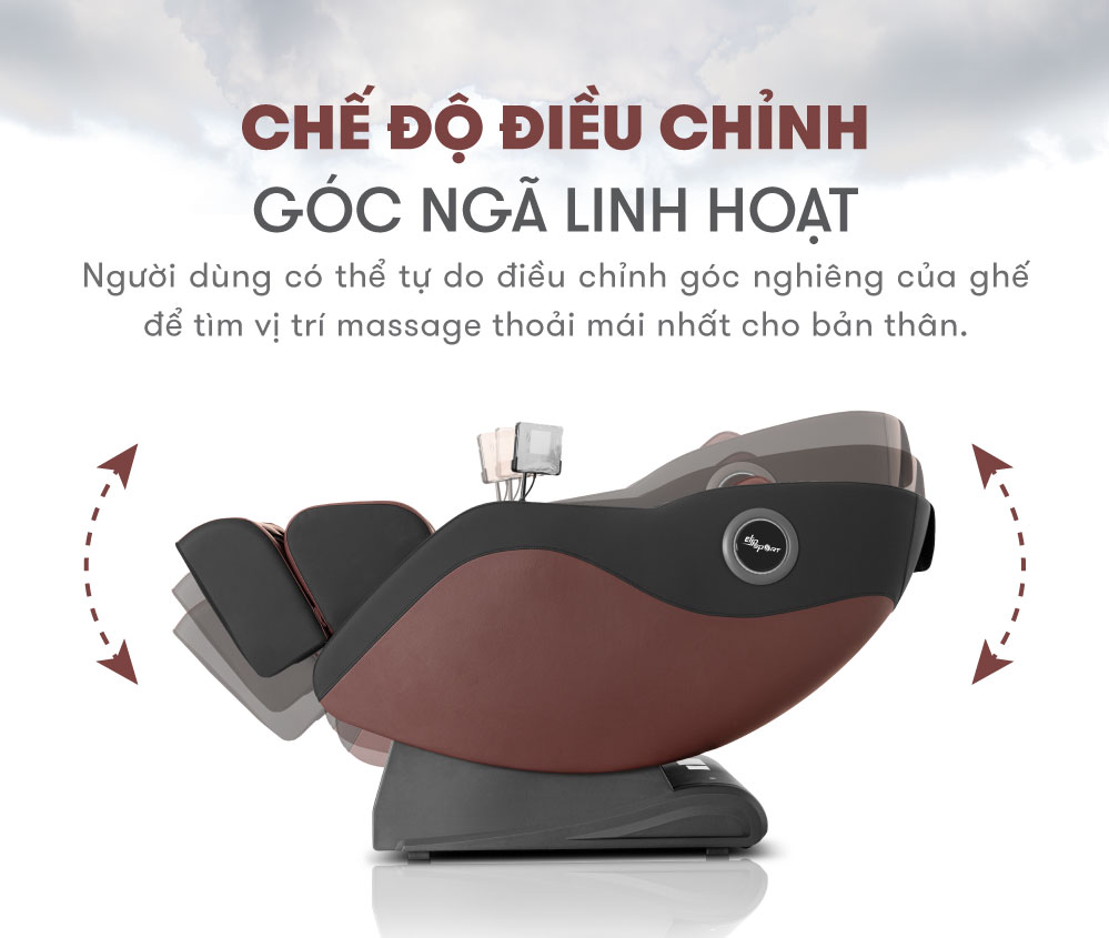 Ghế Massage ELIP D5 New - Công nghệ 2E Olymplus, 12 Bài Massage Tự Động, Day Ấn Huyệt Bàn Chân