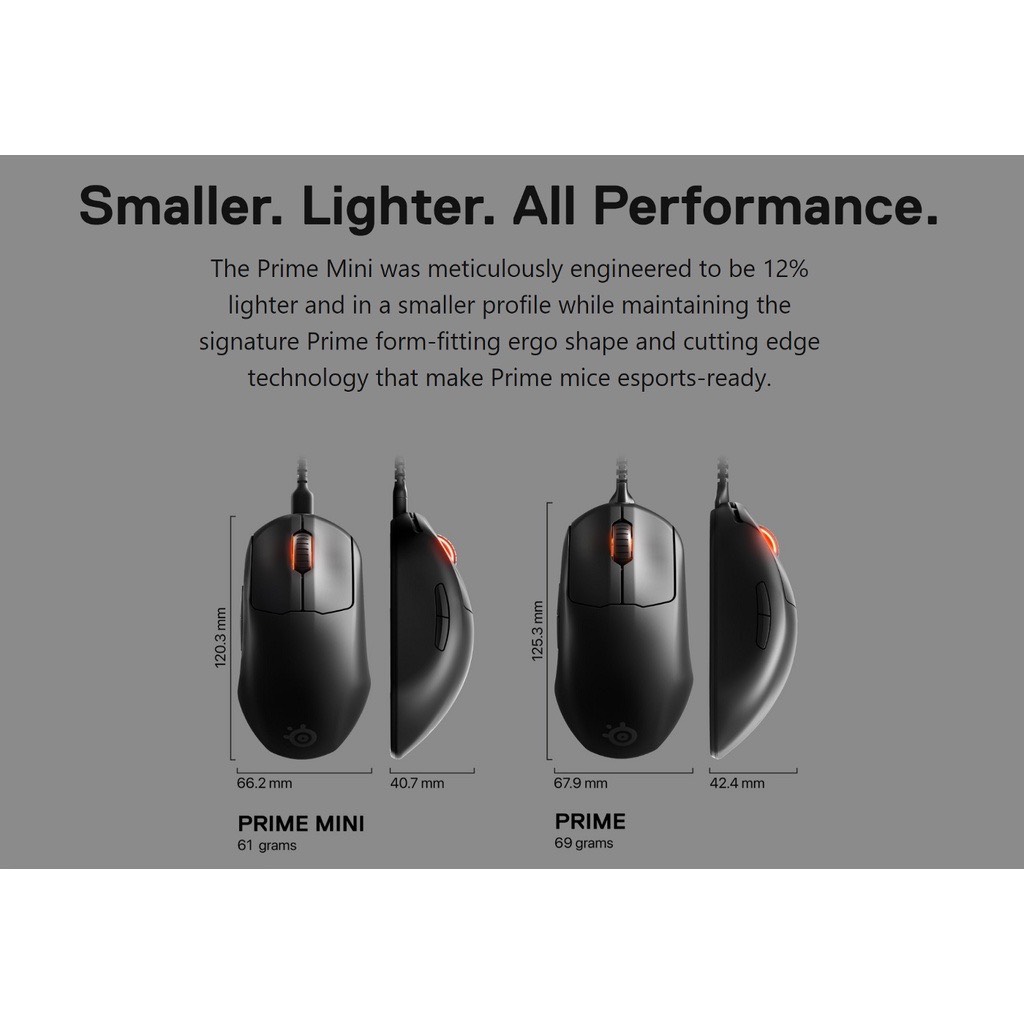 Chuột chơi game Steelseries Prime Mini có dây - Hàng Chính Hãng