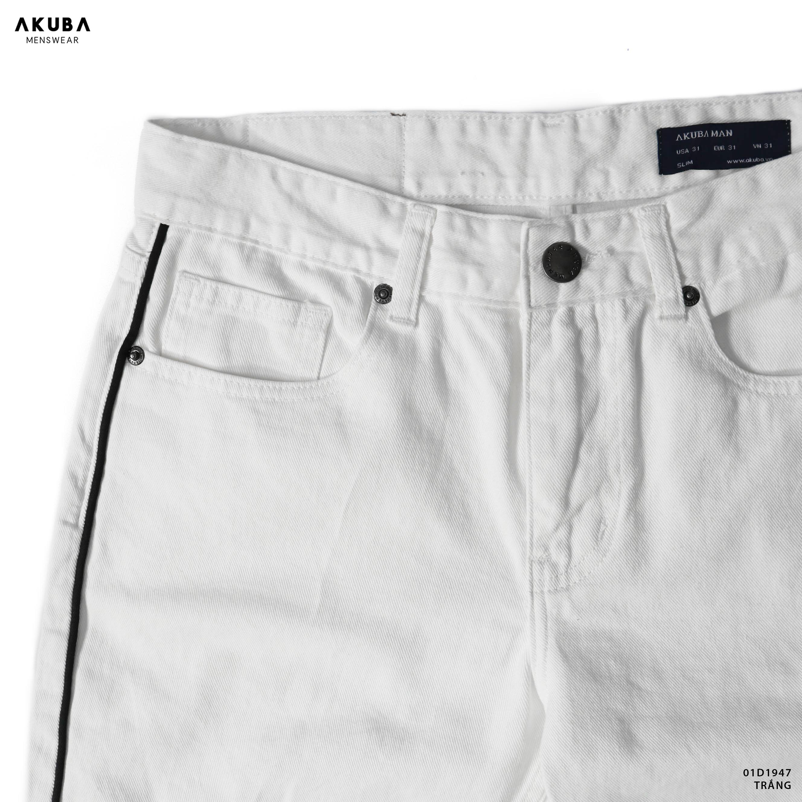 Quần Short Jean Nam Basic AKUBA Form Skinny, Chất vải Denim, Thoải mái vận động 01D1947