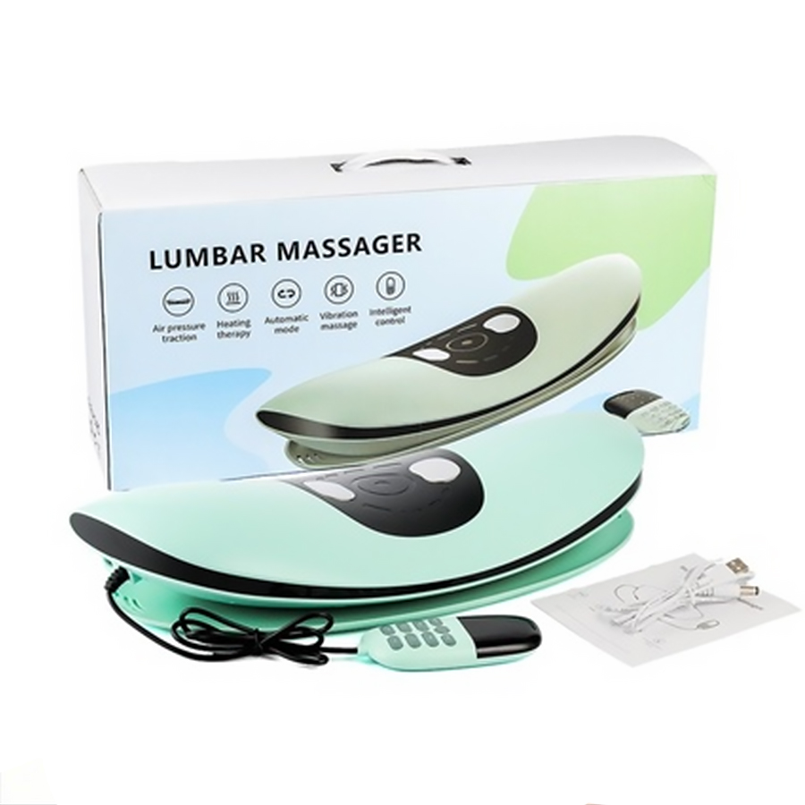 Máy massage lưng thông minh Lumbar Massager - Máy massage cột sống thắt lưng sạc pin chườm nóng, giảm đau lưng