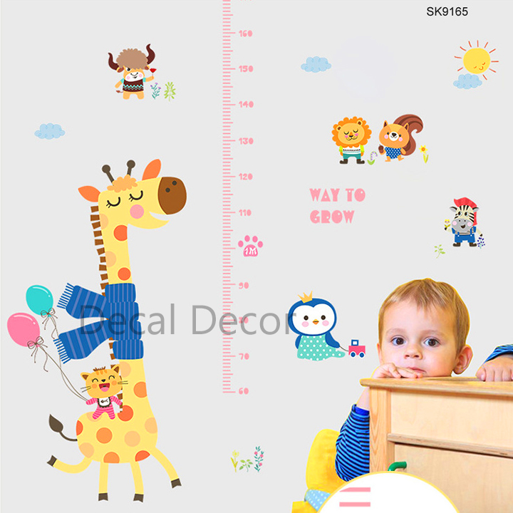 Decal dán tường thước đo chiều cao cho bé hình chú hươu dễ thương - Trang trí decor phòng cho bé - Quà Tặng sinh nhật cho trẻ