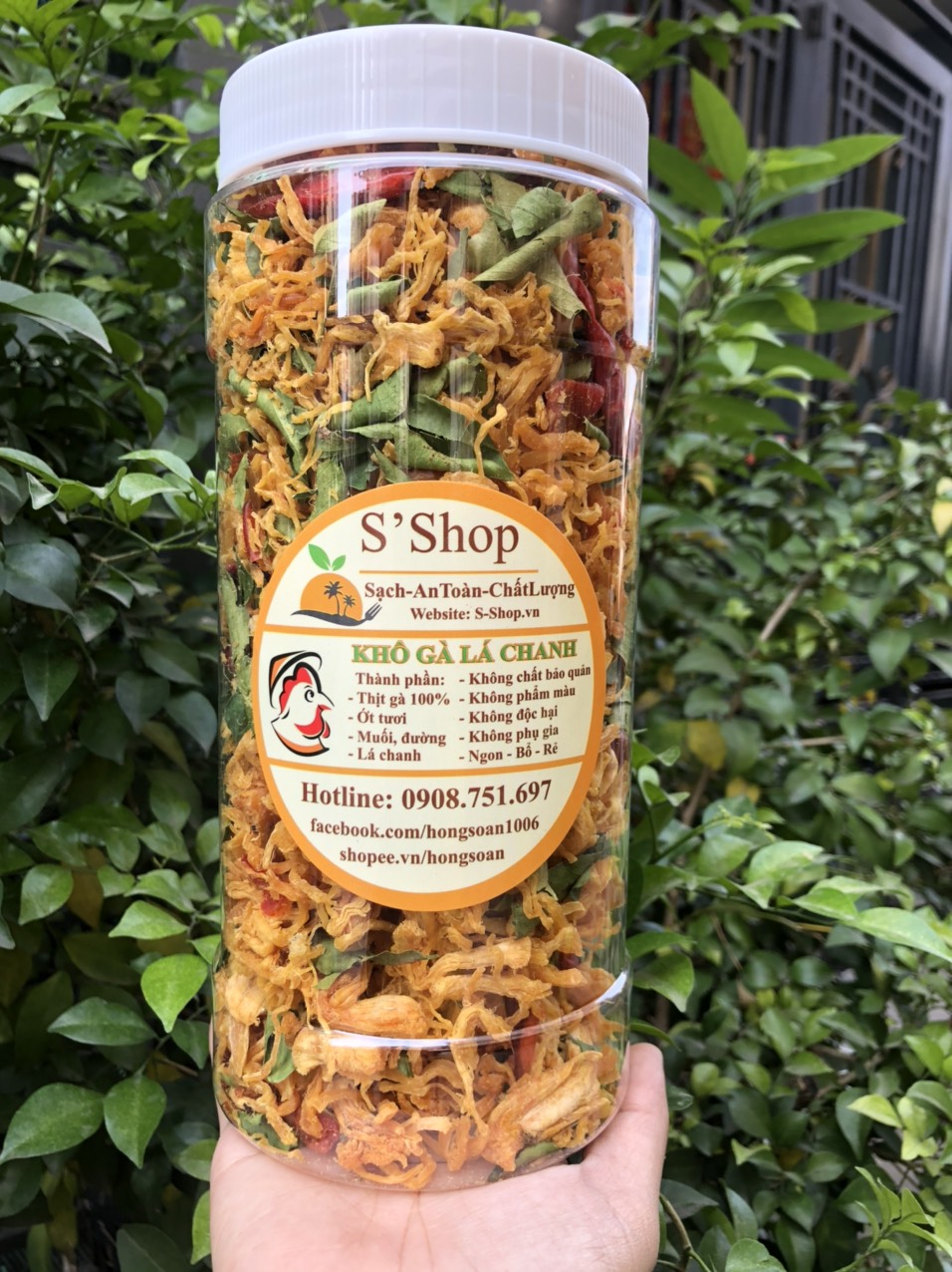 Khô gà lá chanh S'Shop 1kg siêu sạch