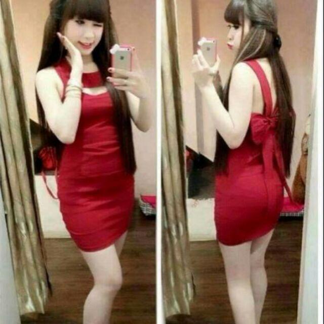 Đầm body nơ lưng kute