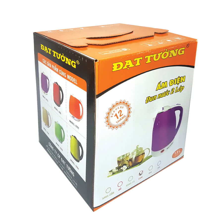 Ấm đun nước siêu tốc 2 lớp 1.8L Đạt Tường ST-01 ( Giao màu ngẫu nhiên ) - Hàng chính hãng