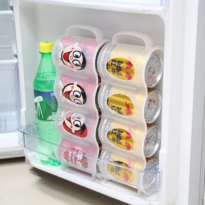 Khay 4 Ngăn Đựng Lon Nước Tiết Kiệm Không Gian Tủ Lạnh