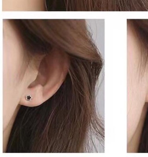 Bông tai bạc khuyên nụ thời trang chất liệu bạc s925 MS043