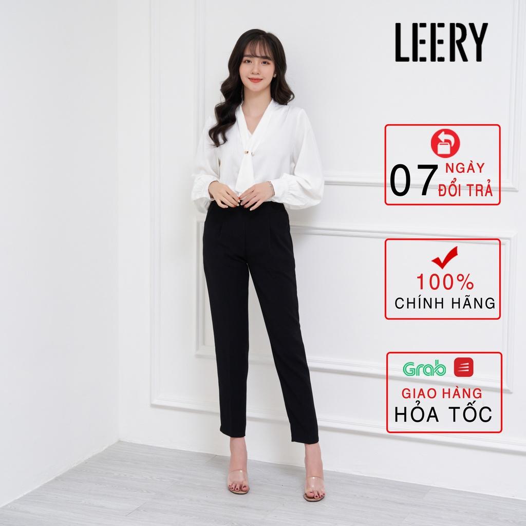 Quần baggy đen, thiết kế lưng chun VNXK QD16DEN