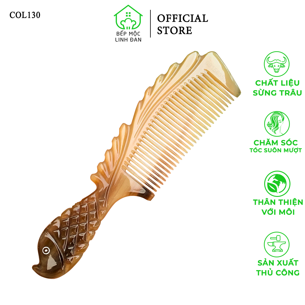 Lược sừng chuôi cá siêu đẹp  quà tặng chăm sóc tóc - COL130