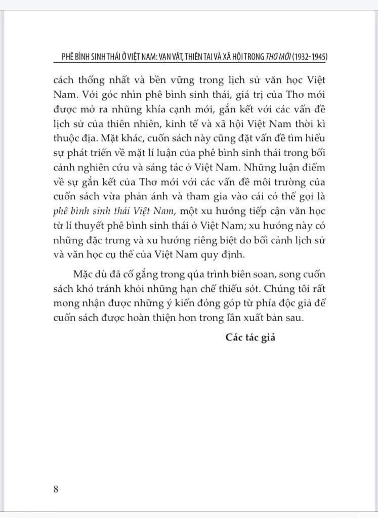 Phê Bình Sinh Thái Ở Việt Nam: Vạn vật, thiên tai và lịch sử trong thơ mới Việt Nam