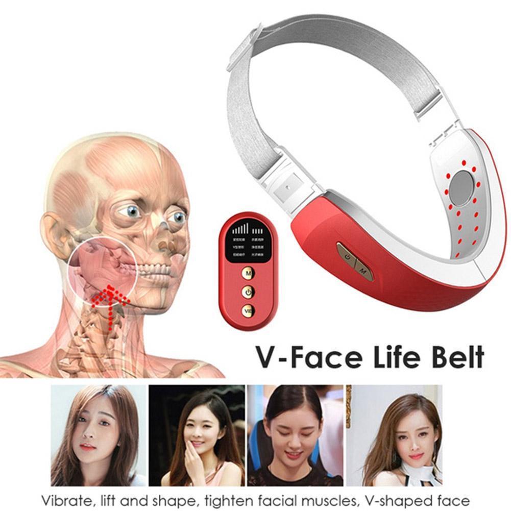 Cằm V-Dòng Lên Nâng Máy Dây Đèn LED Màu Xanh Dương Quang Trị Liệu Mặt Nâng Giảm Béo Rung Máy Massage Đôi Cằm Giảm Tốc