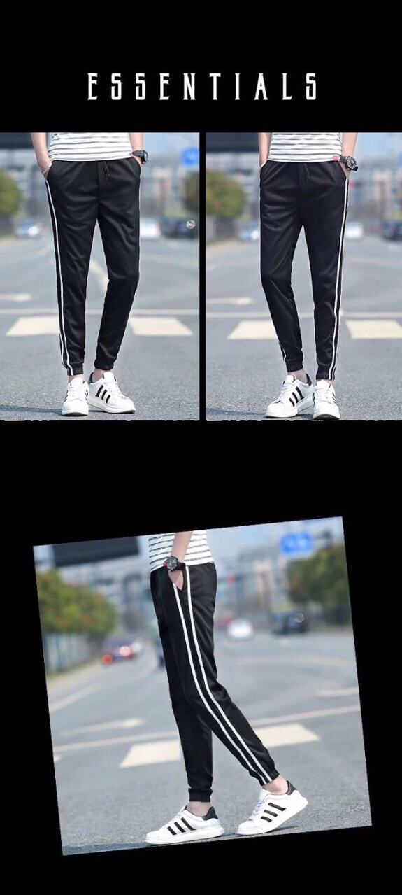 Quần Jogger Nam Co Dãn 4 Chiều JG11_Ống Bo Dáng Thể Thao Cạp Chun Phối Sọc