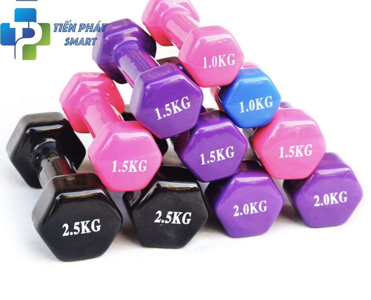 Bộ Đôi Tạ Tay 7kg Bọc Cao Su Lõi Thép Cao Cấp Chính Hãng -Giao Màu Đen
