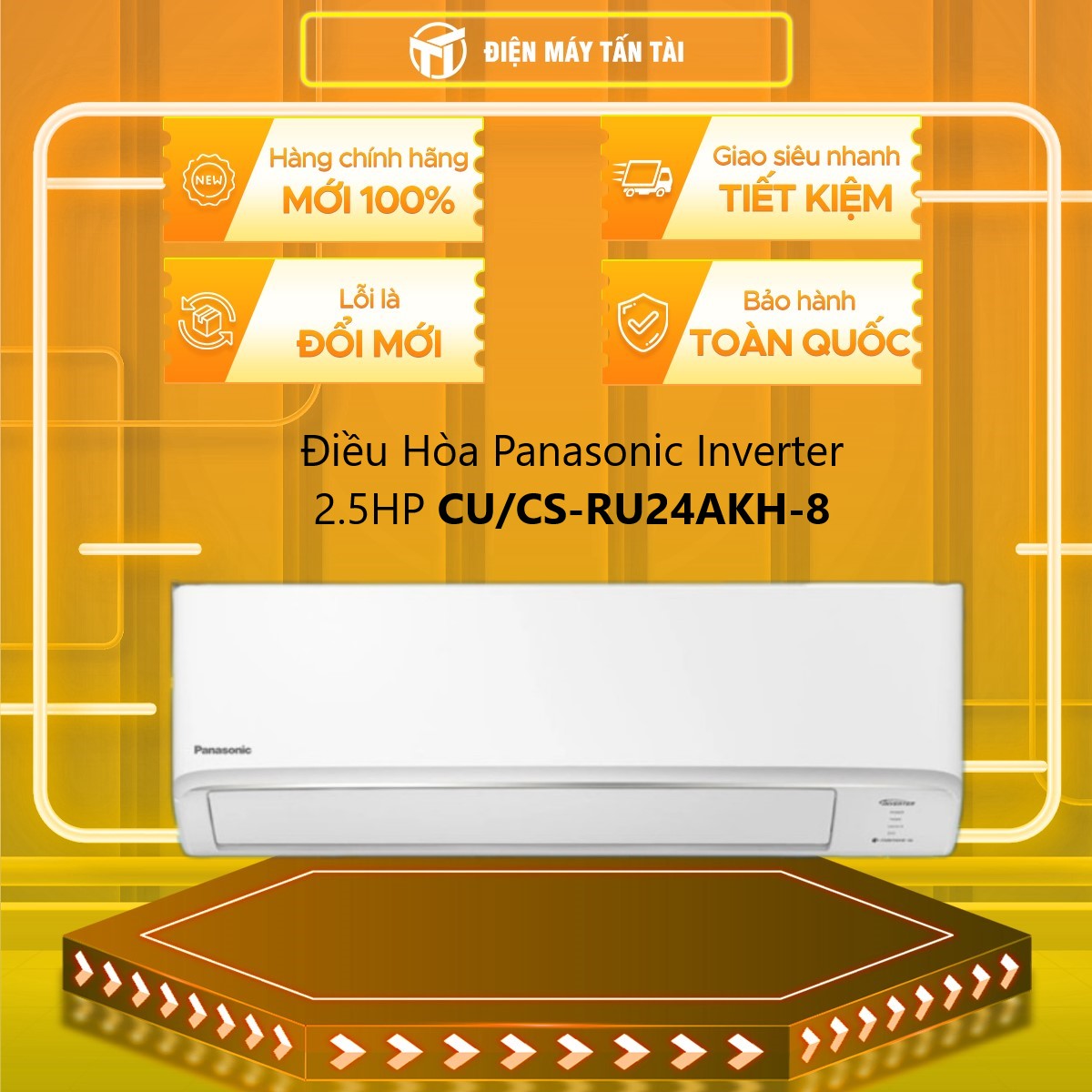 Máy lạnh Panasonic Inverter 2.5 HP CU/CS-RU24AKH-8 - Hàng chính hãng - Chỉ giao HCM