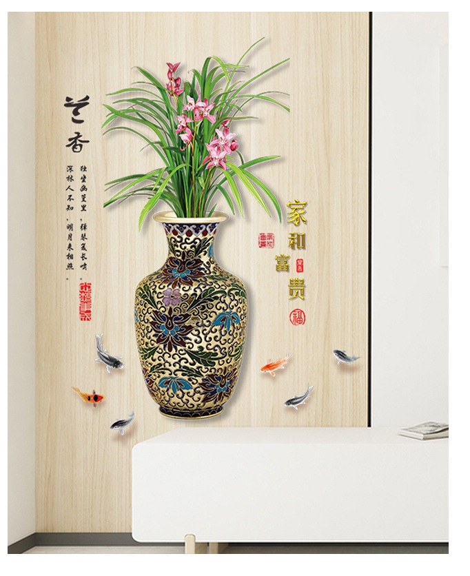 Decal dán tường 3D Hoa phong lan đẹp-- Hàng cao cấp