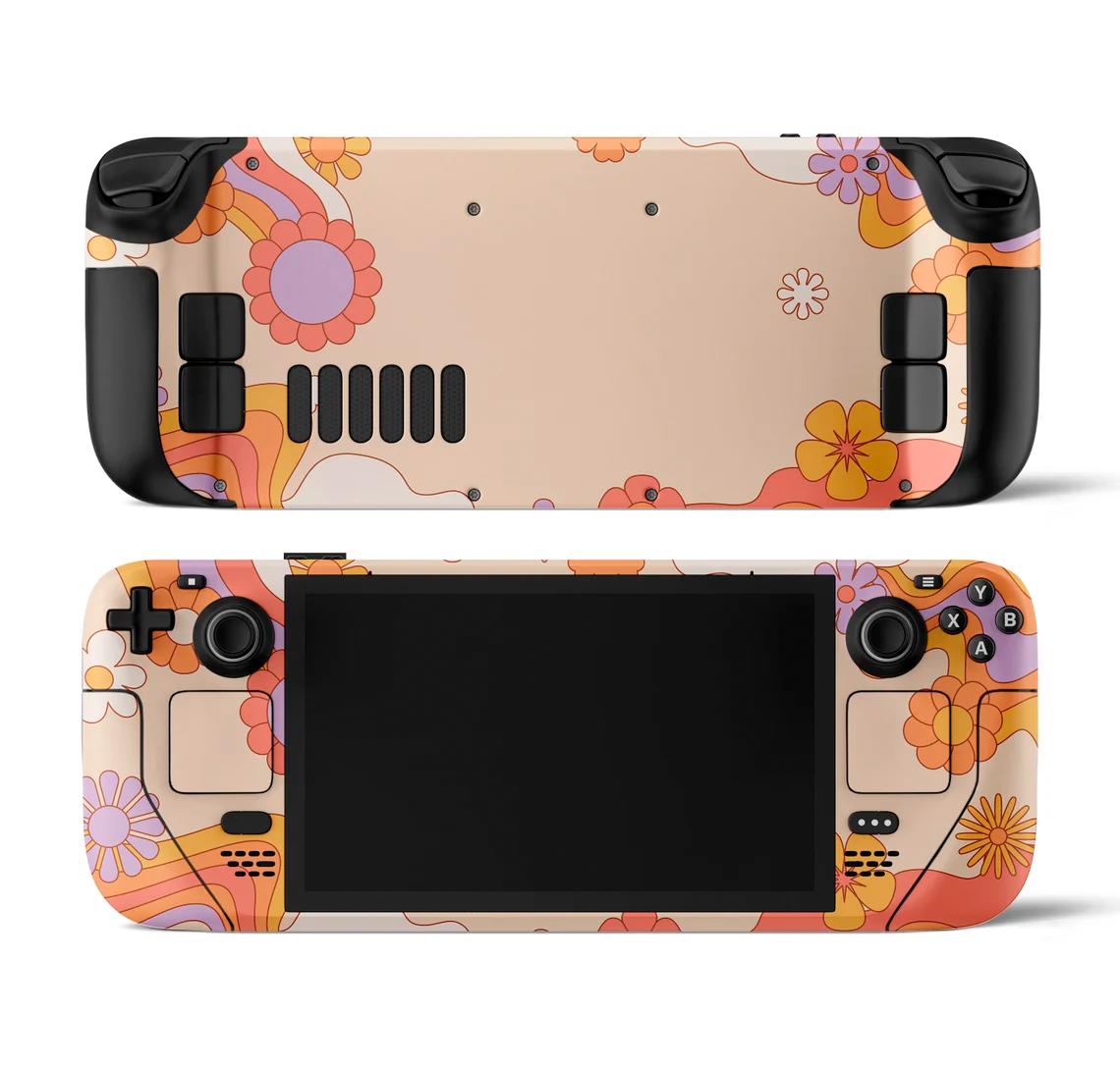 Skin decal dán Steam Deck mẫu Orange Hippy Boho Funky (dễ dán, đã cắt sẵn chuẩn theo khuôn máy)