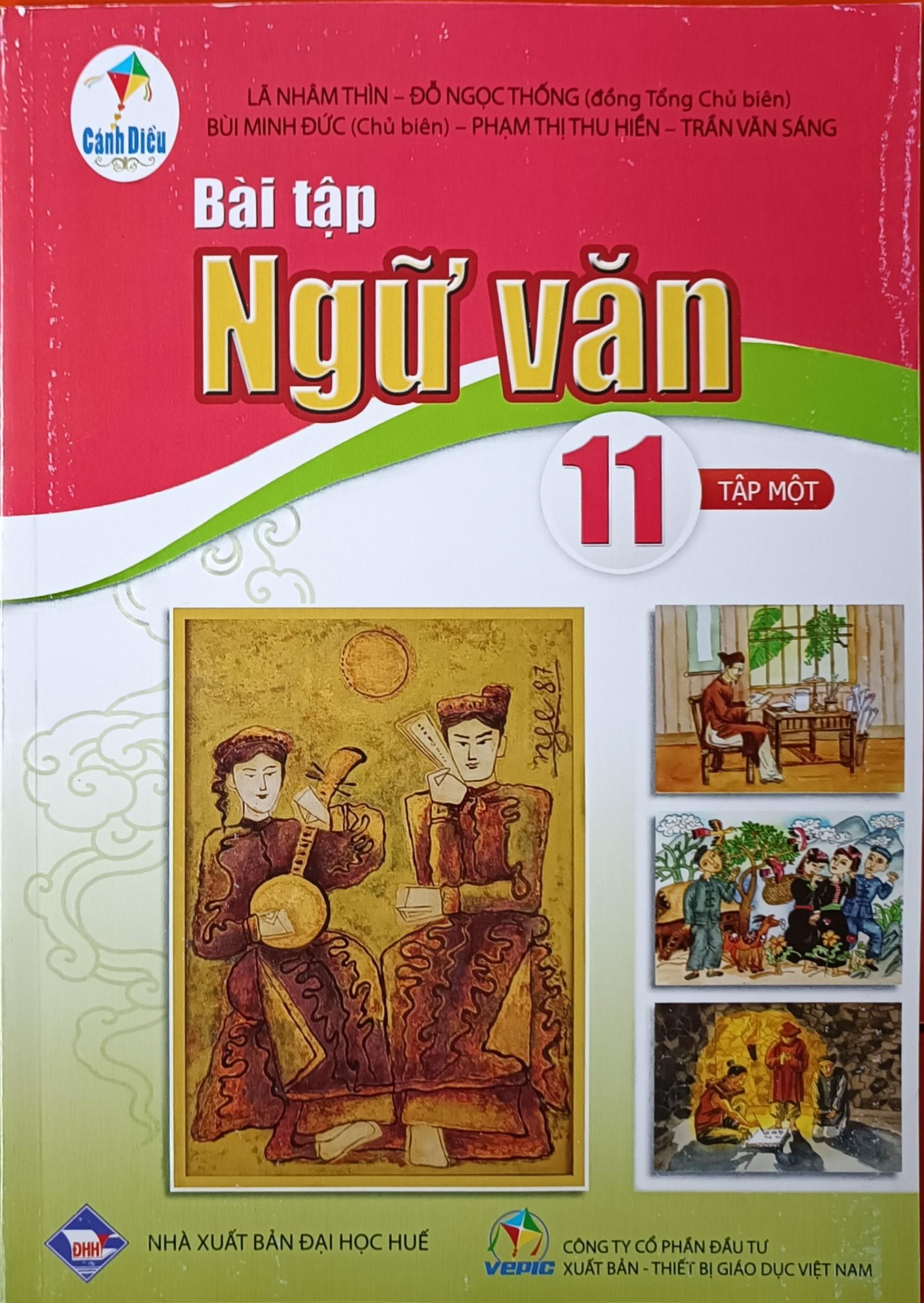 Sách - Bài tập Ngữ văn 11 tập 1 cánh diều và 2 tập giấy kiểm tra kẻ ngang vỏ xanh