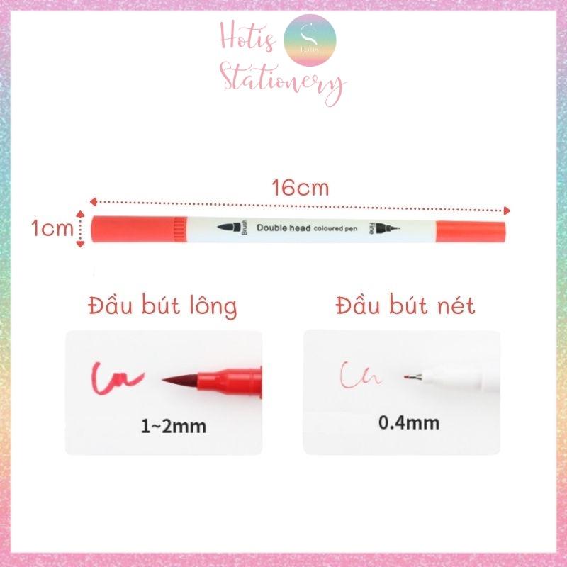 Bút lông hai đầu tô màu vẽ tranh gốc nước viết calligraphy Double Head- Bộ 48/60/80/100 màu