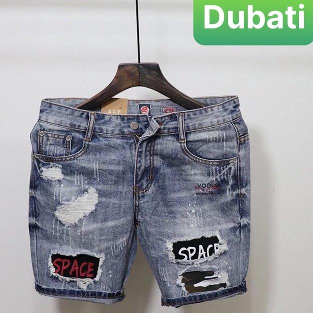 QUẦN SỌT SHORT LỬNG JEAN NAM CHẤT BÒ XANH THÊU KIỂU MỚI CAO CẤP- DB-190- DUBATI FASHION