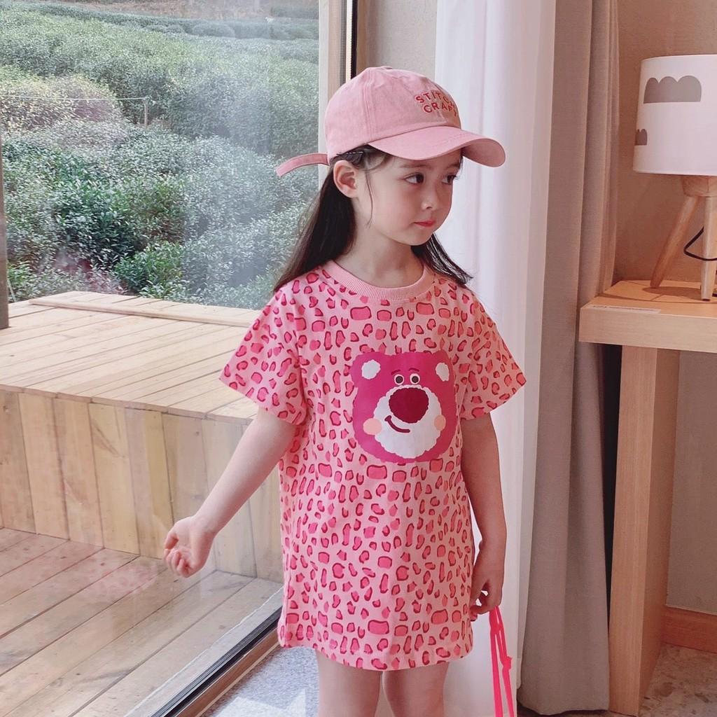 Váy áo da báo màu hồng sz 80-130