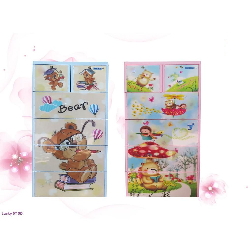 Tủ đựng quần áo nhưa 5T 3D