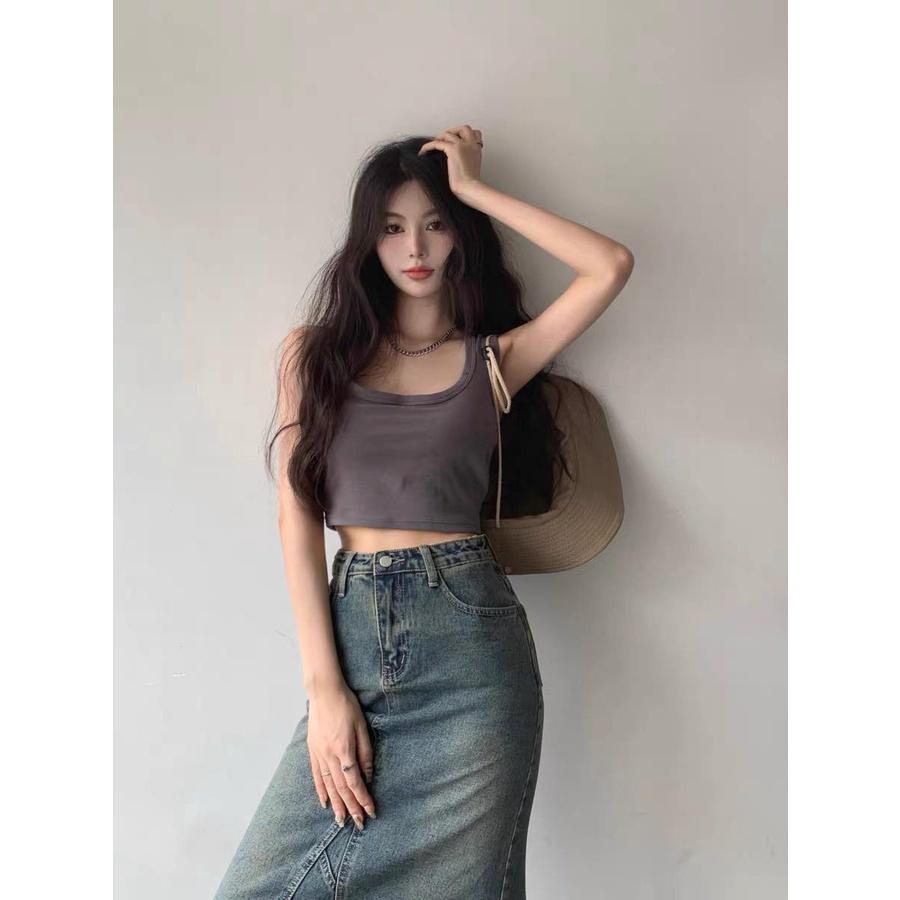M18. Áo croptop 2 dây kiểu nữ sẵn đệm ngực cổ vuông cá tính, áo nữ kiểu đẹp sang chảnh
