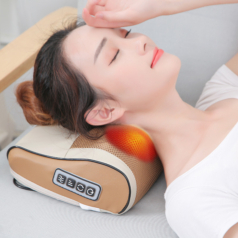 Gối Massage Đa Năng Hồng Ngoại SK001.1 - Máy Mát xa Toàn Thân Nhiệt Hồng Ngoại - Chuyên Sâu Cho Cổ, Vai Gáy, Lưng Dưới, Đùi, Chân - Sử Dụng Tại Nhà, Văn Phòng, Trên Ô Tô (Kèm Adepter)