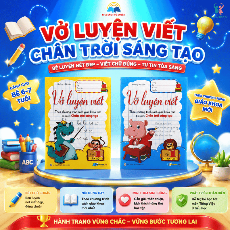 Sách - Combo vở luyện viết lớp 1 - Biên soạn theo chương trình sách giáo khoa mới chân trời sáng tạo