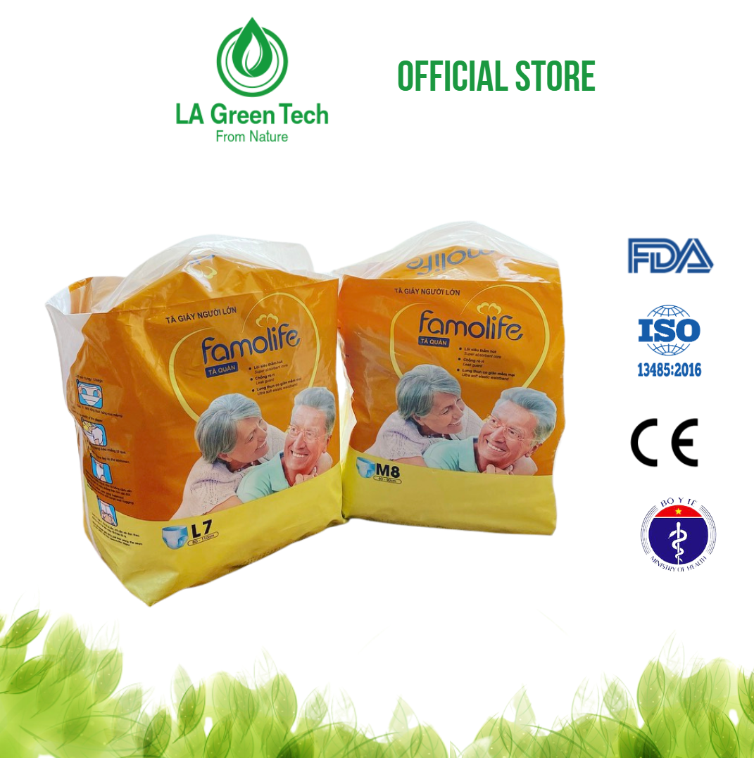 Tã quần người già FAMOLIFE Cao Cấp mềm mại, thấm hút, chuẩn chất lượng Châu Âu