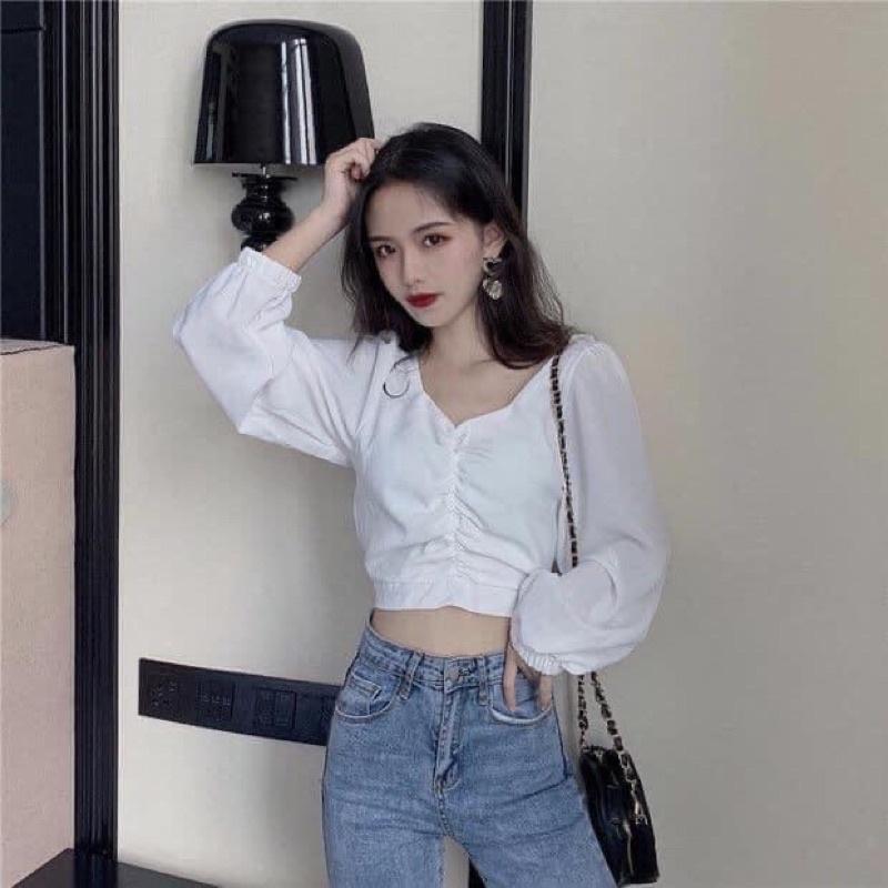 Áo croptop kiểu dài tay siêu xinh