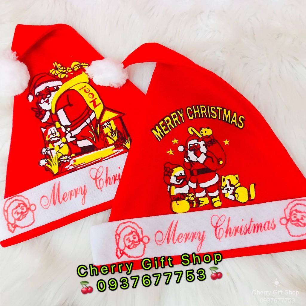 Nón Noel Giáng Sinh Cho Trẻ Nón Noel Vải Nhung - Ảnh Shop Chụp