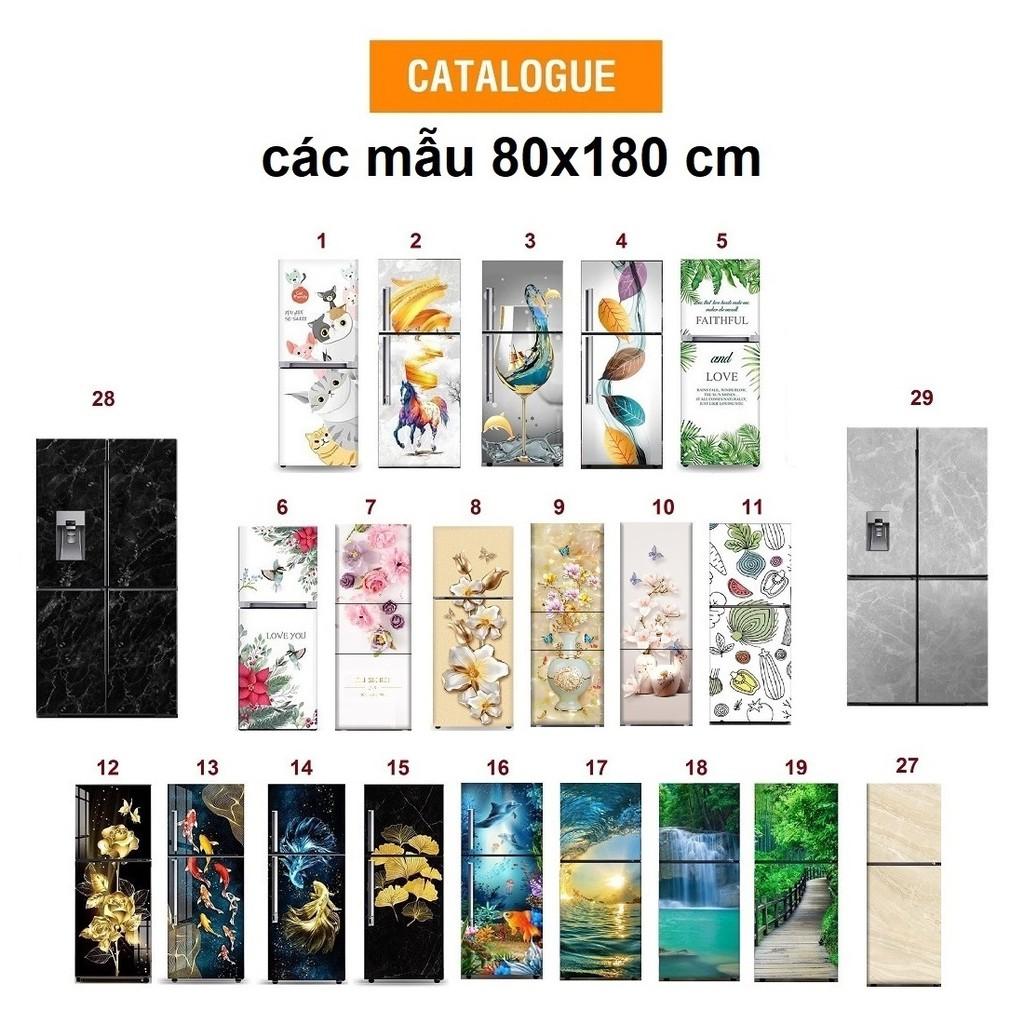 Decal dán tủ lạnh khổ 80x180 cm chất dầy - TỔNG HỢP MẪU