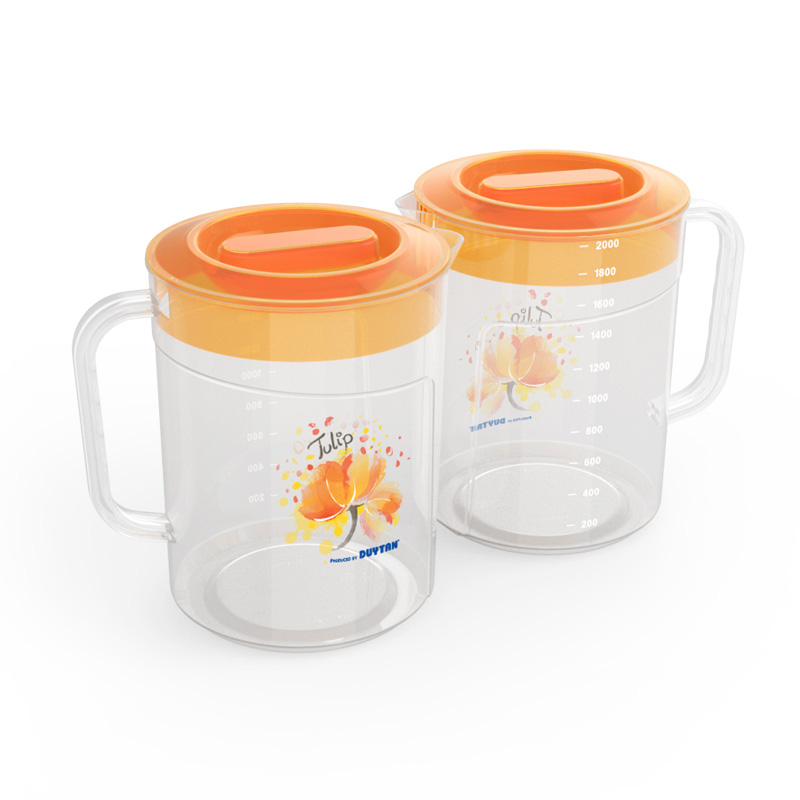 Ca Tulip Nhựa DUY TÂN 2L - Ca nhựa trong suốt, có vạch chia