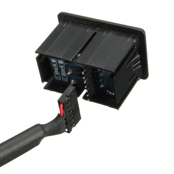 USB AUX Adapter Socket 3.5mm Jack Car Dashboard Mounted Extension Cable