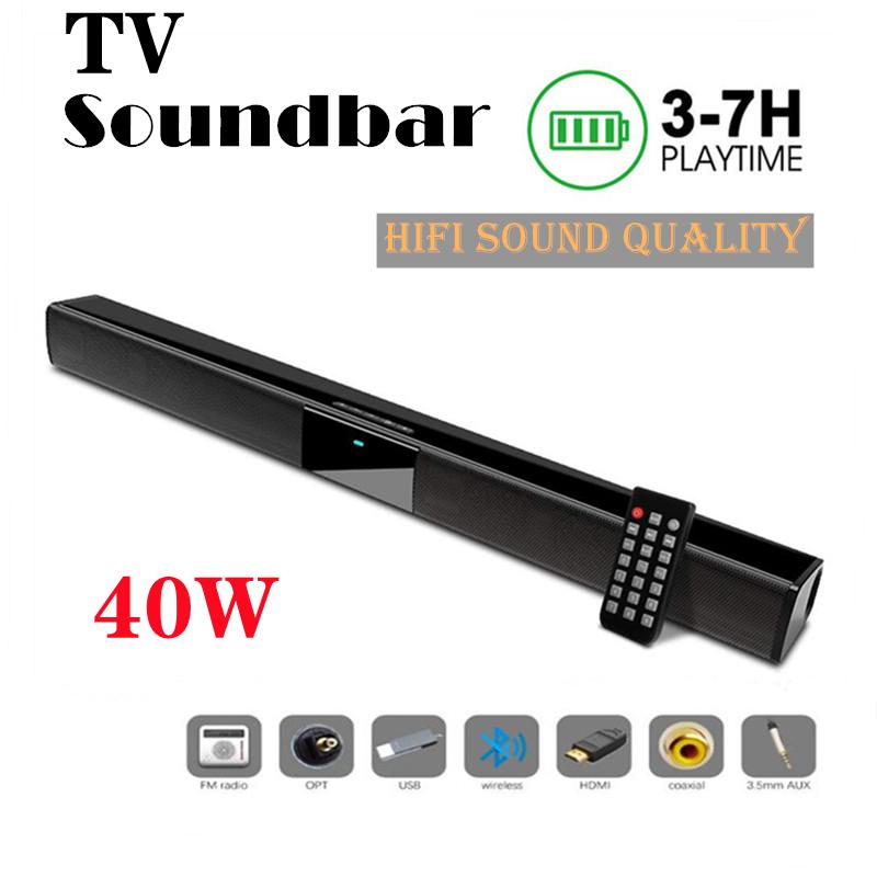 40W Rạp Hát Tại Nhà Hệ Thống Âm Thanh Loa Bluetooth Loa Máy Tính Cho Tivi Soundbar Hộp Loa Siêu Trầm Đài FM Trung Tâm Âm Nhạc Cột Color: BS28A 330x50x50mm