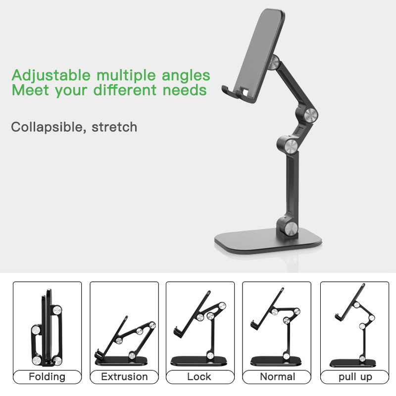 Multi-angle Adjust Mobile Phone Holders for Desk Charger Alloy Dock Station for IPhone X Samsung Huawei phone Stand Bracket