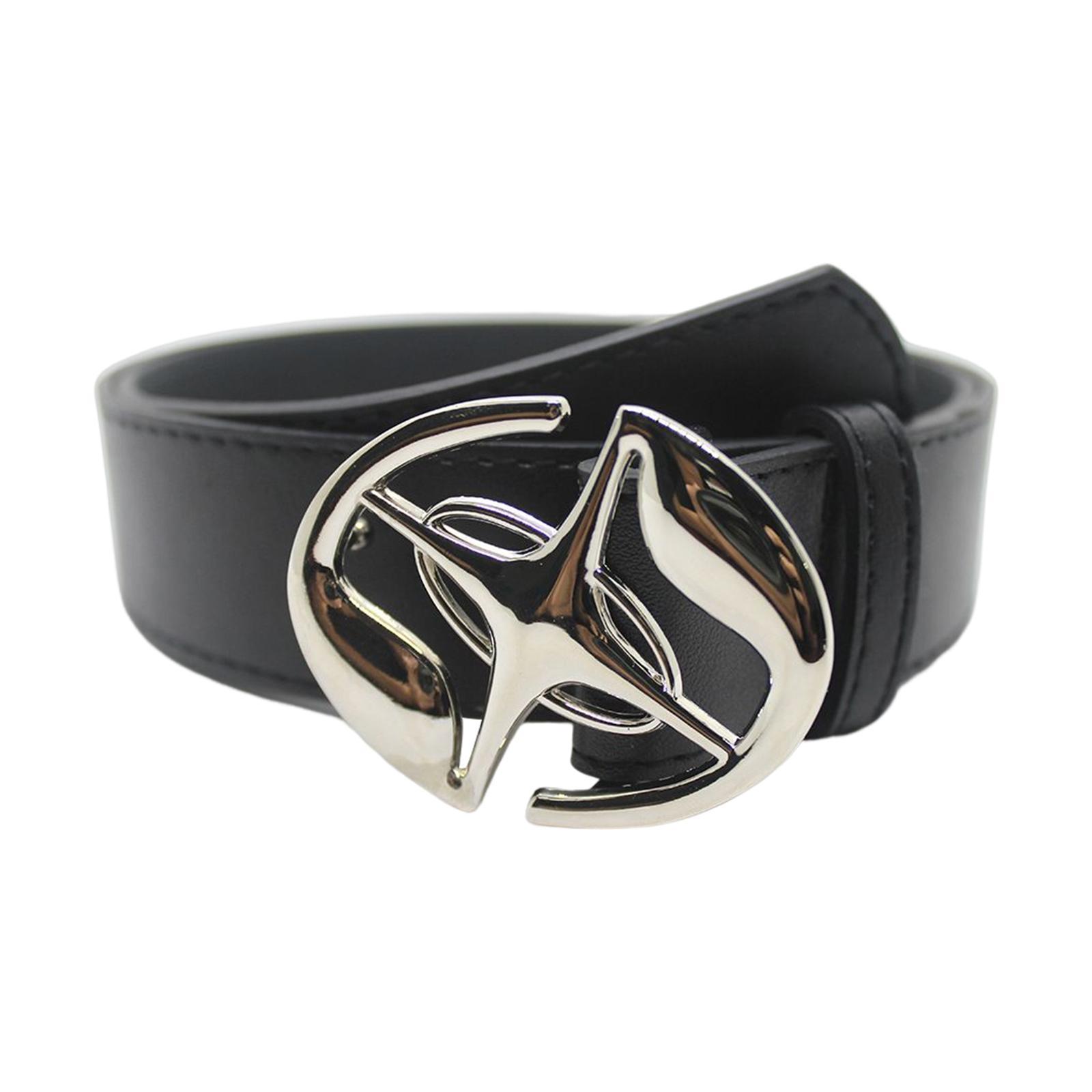 PU Leather Belt for Men Women with Pin Buckle Fashion for Jackets Pants - Black