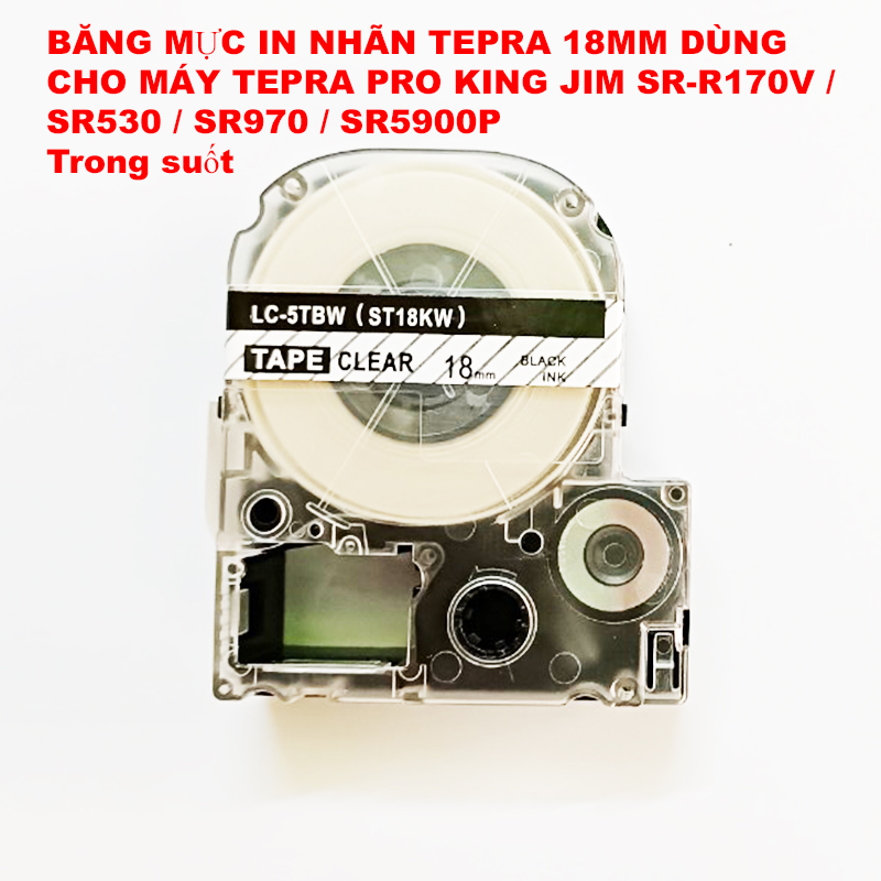 BĂNG MỰC- BĂNG NHÃN IN TAPE 18MM-DÙNG CHO SR-R170V / SR530 / SR970 / SR5900P- HÀNG NHẬP KHẨU