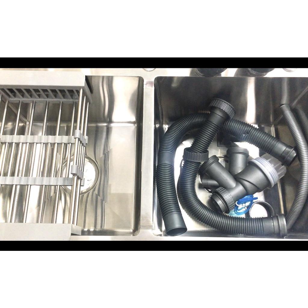 Chậu Rửa Chén Bát 2 HỘC ĐỀU INOX SUS 304 - 8245