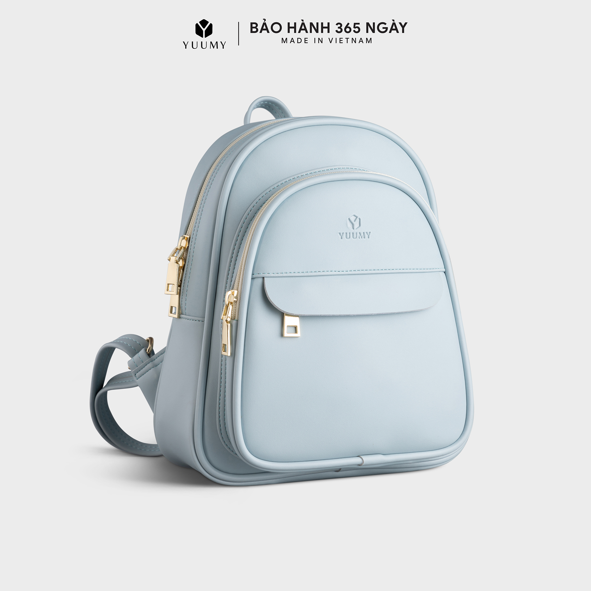 Balo Da Nữ Mini Phối Ngăn Yuumy Seasand Yba51 - Màu Xanh Nhạt