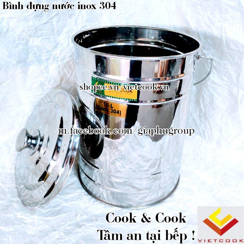 Bình  sữa inox 304,  bình inox 304 đựng nước canh, nước dùng, nước phở, thực phẩm dung tích 10, 15 lít có nắp