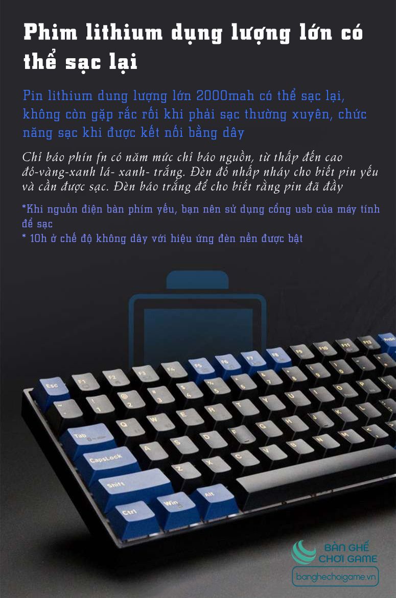 Bàn phím cơ không dây Newmen GM840 Pro Hạc Trăng Mây / Gateron G-Pro/ Hot Swap - Hàng chính hãng